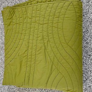 Crate & Barrel Olive Cal King Coverlet with (2) King Shams